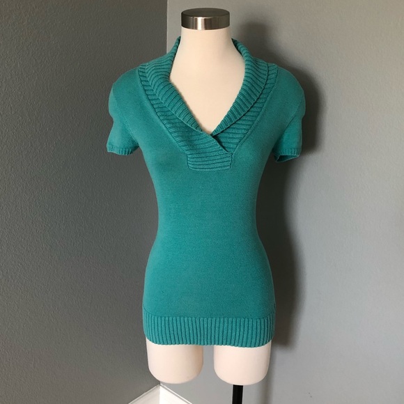 BCBG MaxAzria Cowl V-Neck Knit Sweater Blouse - Picture 1 of 16